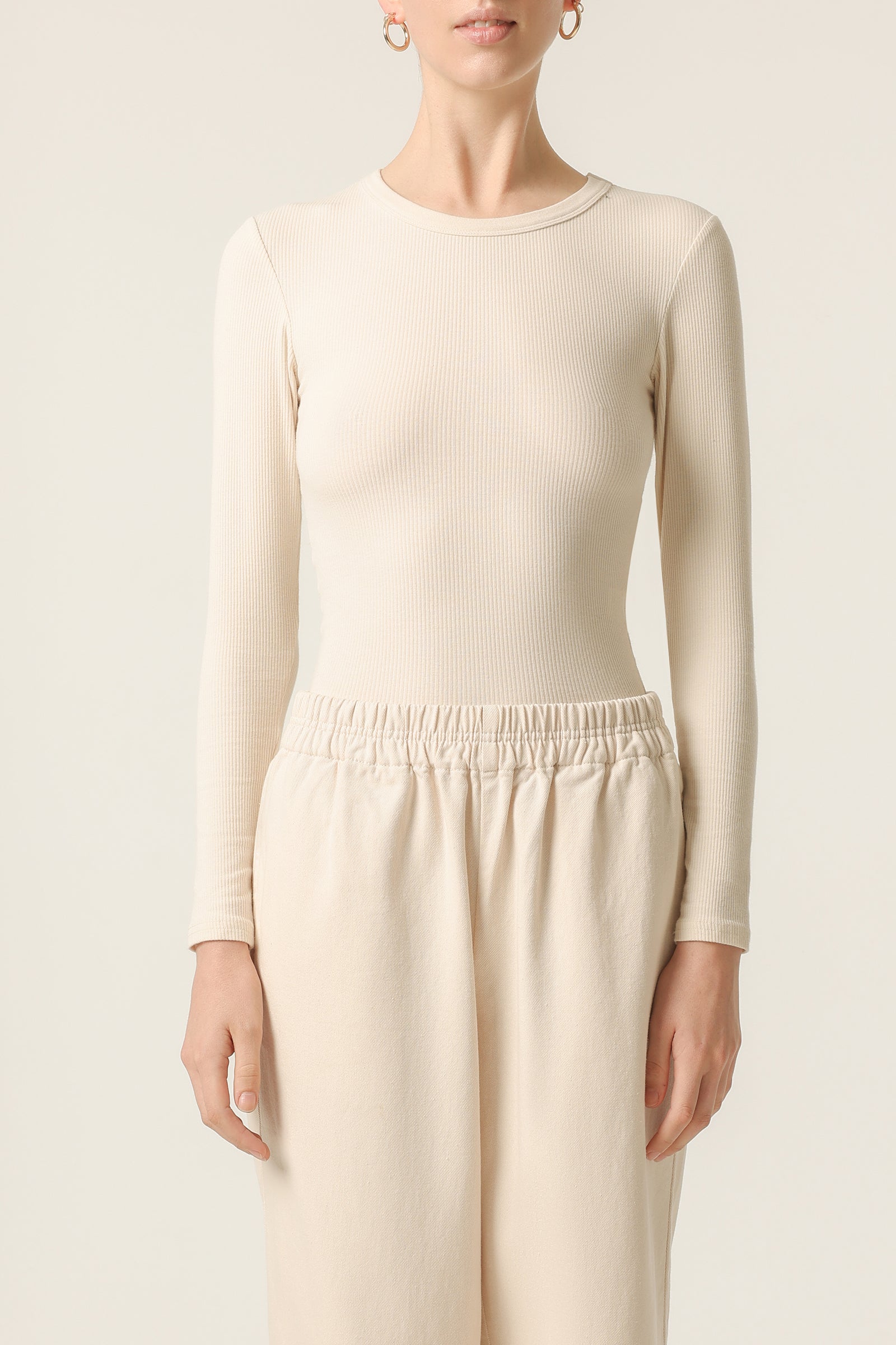 Nude Lucy Monroe Organic Long Sleeve Tee in White Cloud