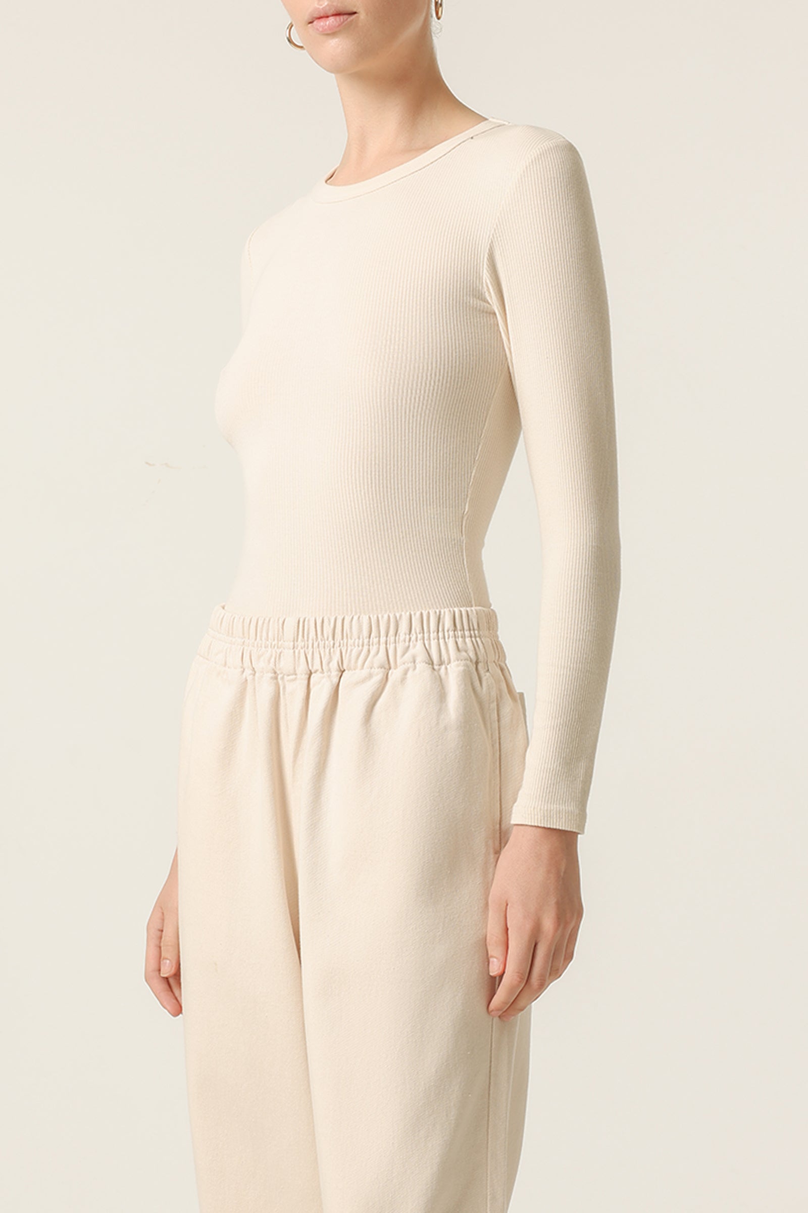 Nude Lucy Monroe Organic Long Sleeve Tee in White Cloud