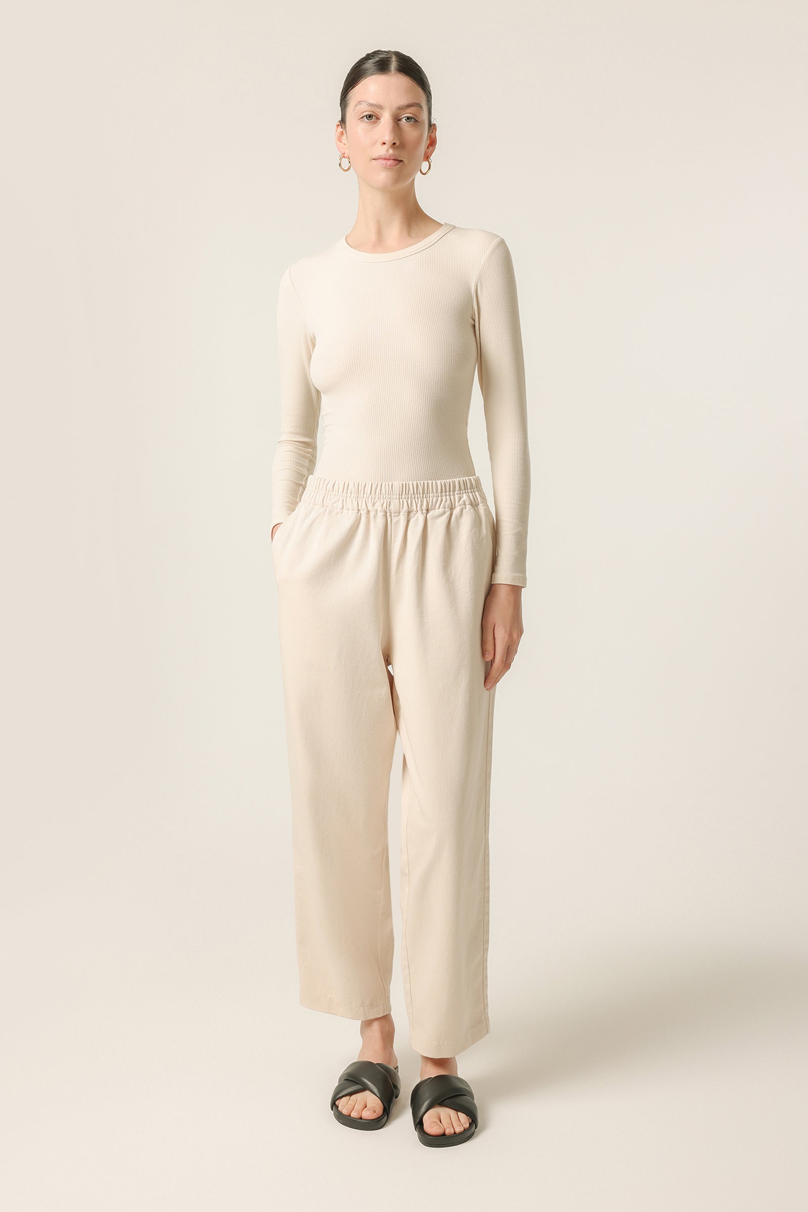Nude Lucy Monroe Organic Long Sleeve Tee in White Cloud