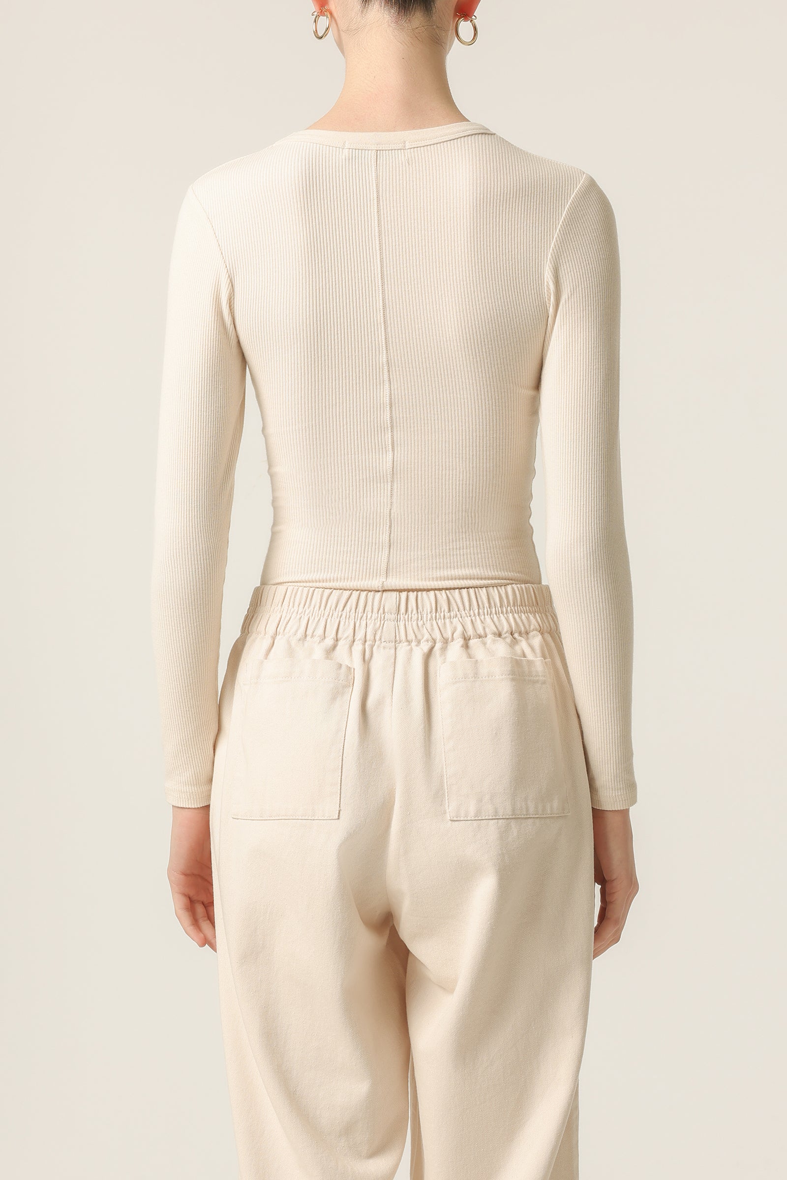 Nude Lucy Monroe Organic Long Sleeve Tee in White Cloud