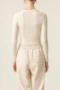 Nude Lucy Monroe Organic Long Sleeve Tee in White Cloud