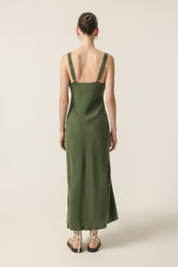 Nude Lucy Harlow Cupro Slip Dress in Pine