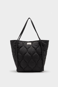 Nude Lucy Nude Puffer Tote in a Dark Grey In a Brown Coal Colour