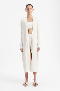 Nude Lucy Lounge Rib Longline Short Cream in Marle