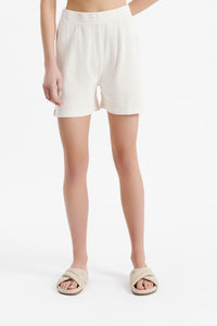 Nude Lucy Lounge Rib Longline Short Cream in Marle