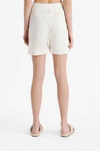 Nude Lucy Lounge Rib Longline Short Cream in Marle