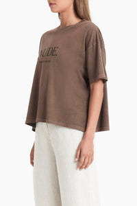 Nude Lucy Nude Washed Tee in a Brown Cola Colour
