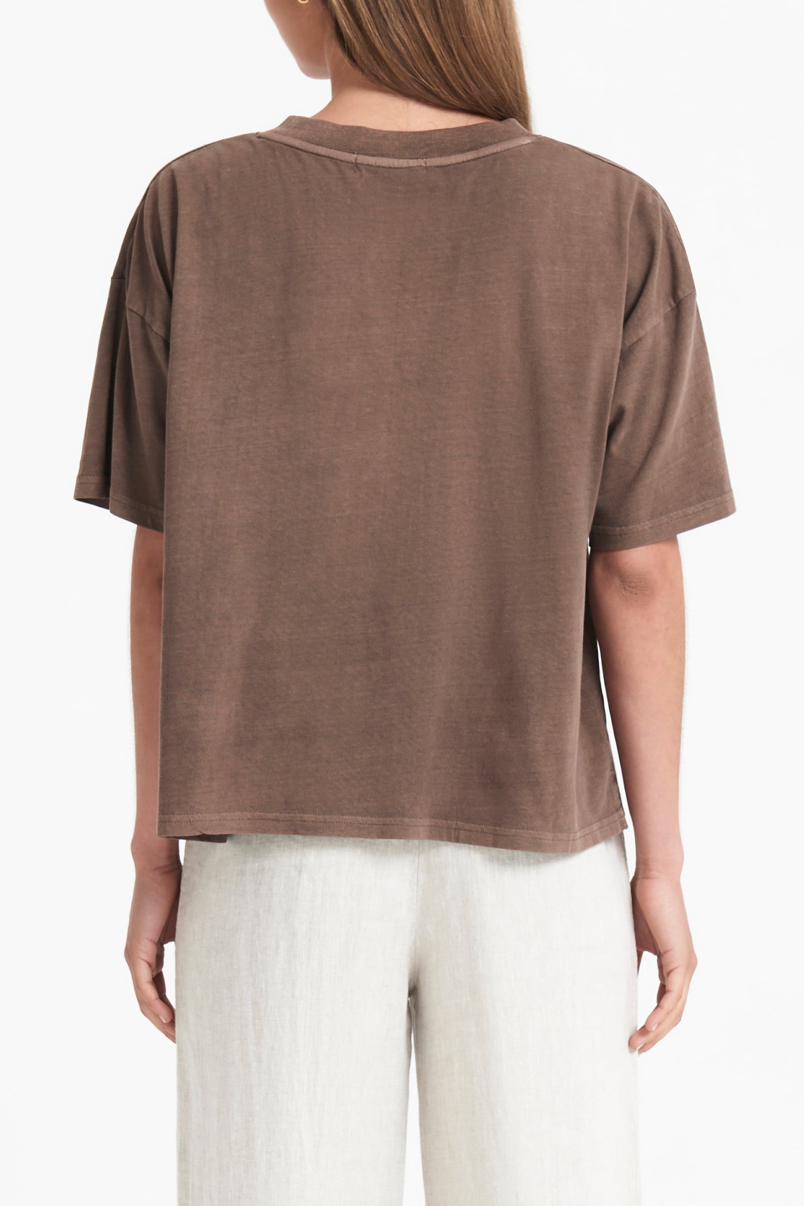 Nude Lucy Nude Washed Tee in a Brown Cola Colour