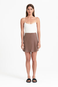 Nude Lucy Reese Cupro Mini Skirt in a Brown Cola Colour
