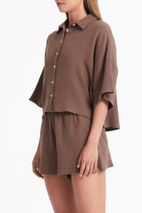 Nude Lucy Alto Shirt in a Brown Cola Colour