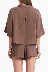 Nude Lucy Alto Shirt in a Brown Cola Colour