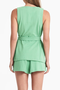 Nude Lucy Fes Wrap Top In a Green Clover Colour