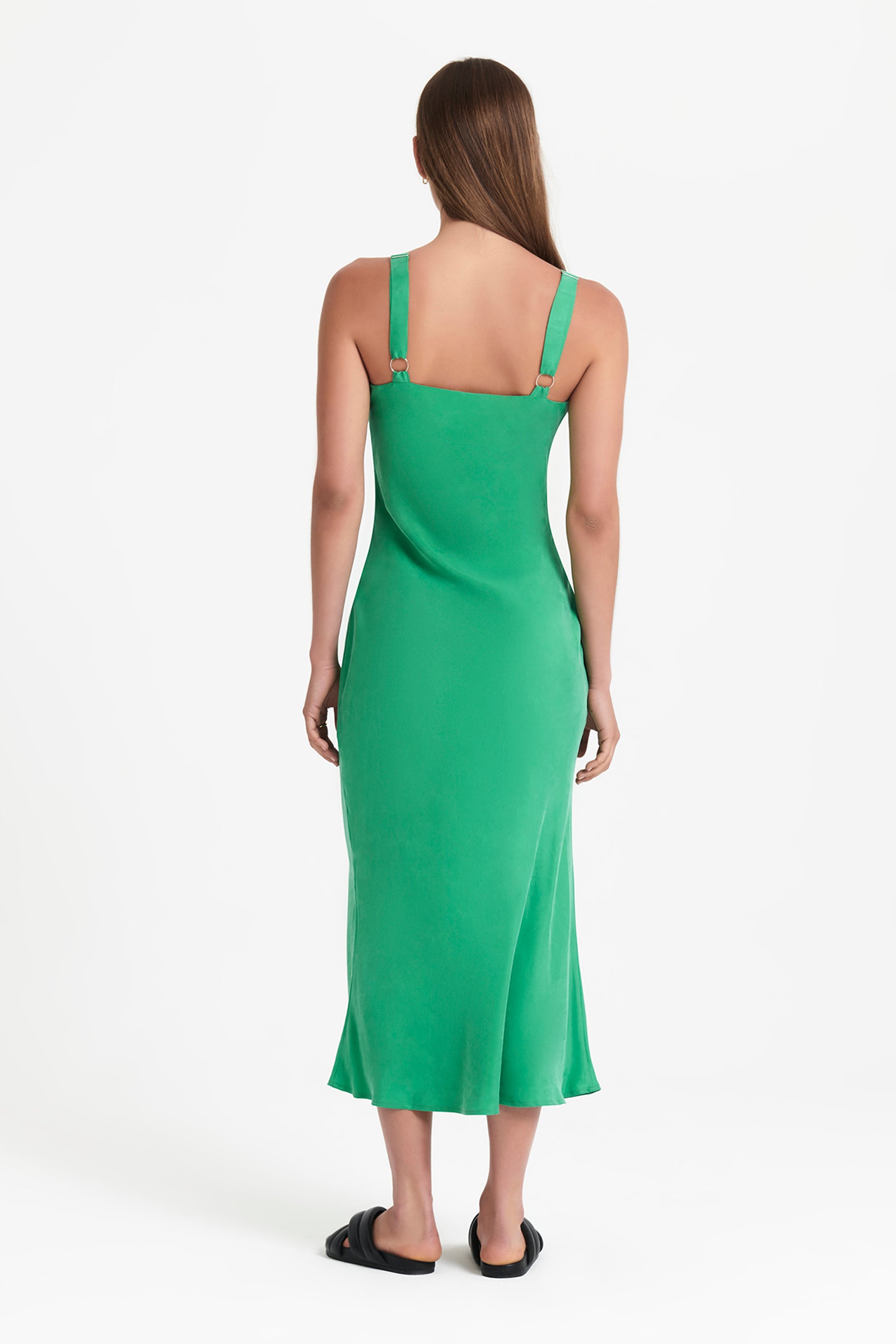 Nude Lucy Arianne Cupro Slip Dress In A Green Jade Colour 