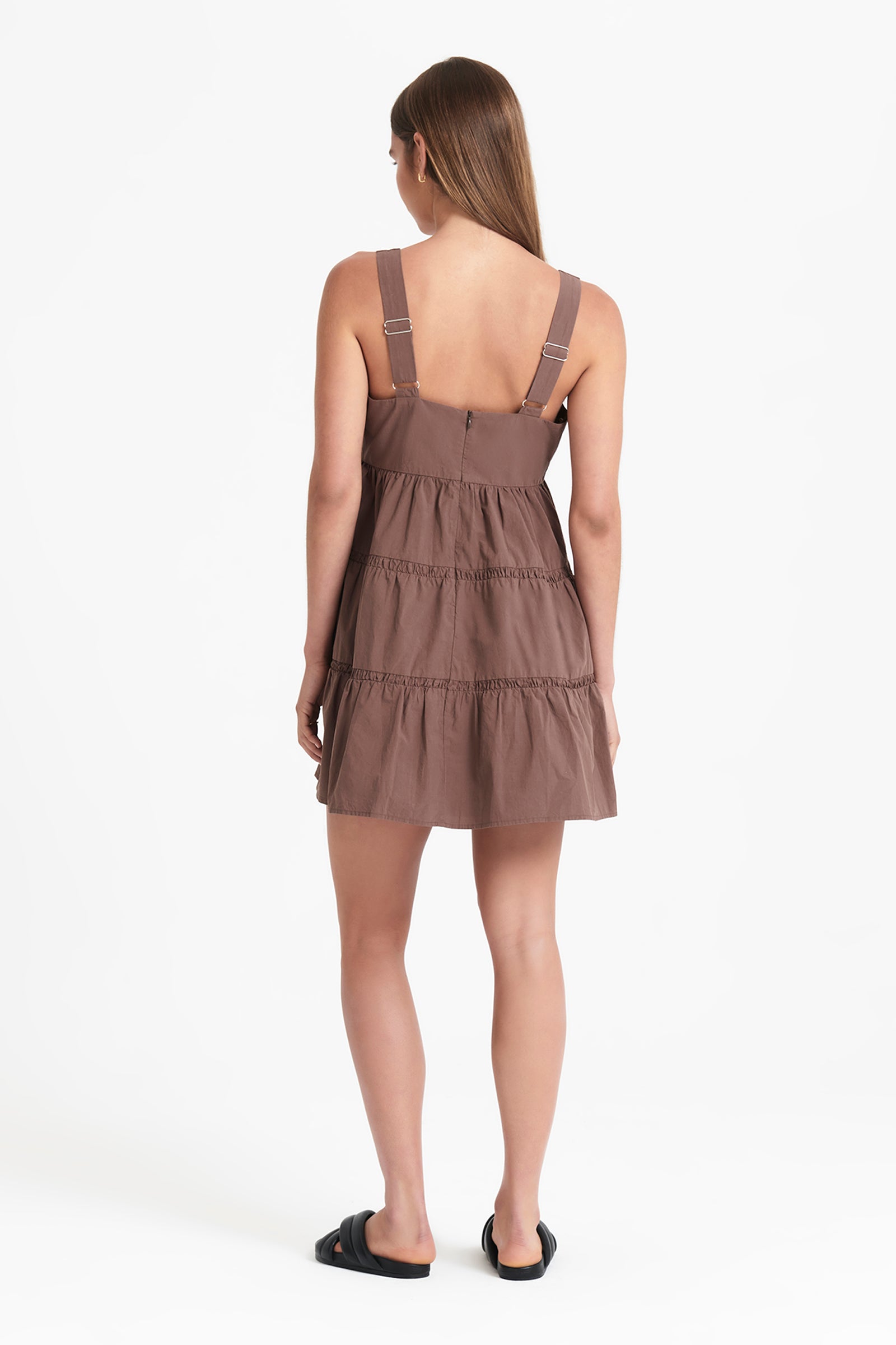 Nude Lucy Rocco Mini Dress In A Brown Cola Colour 