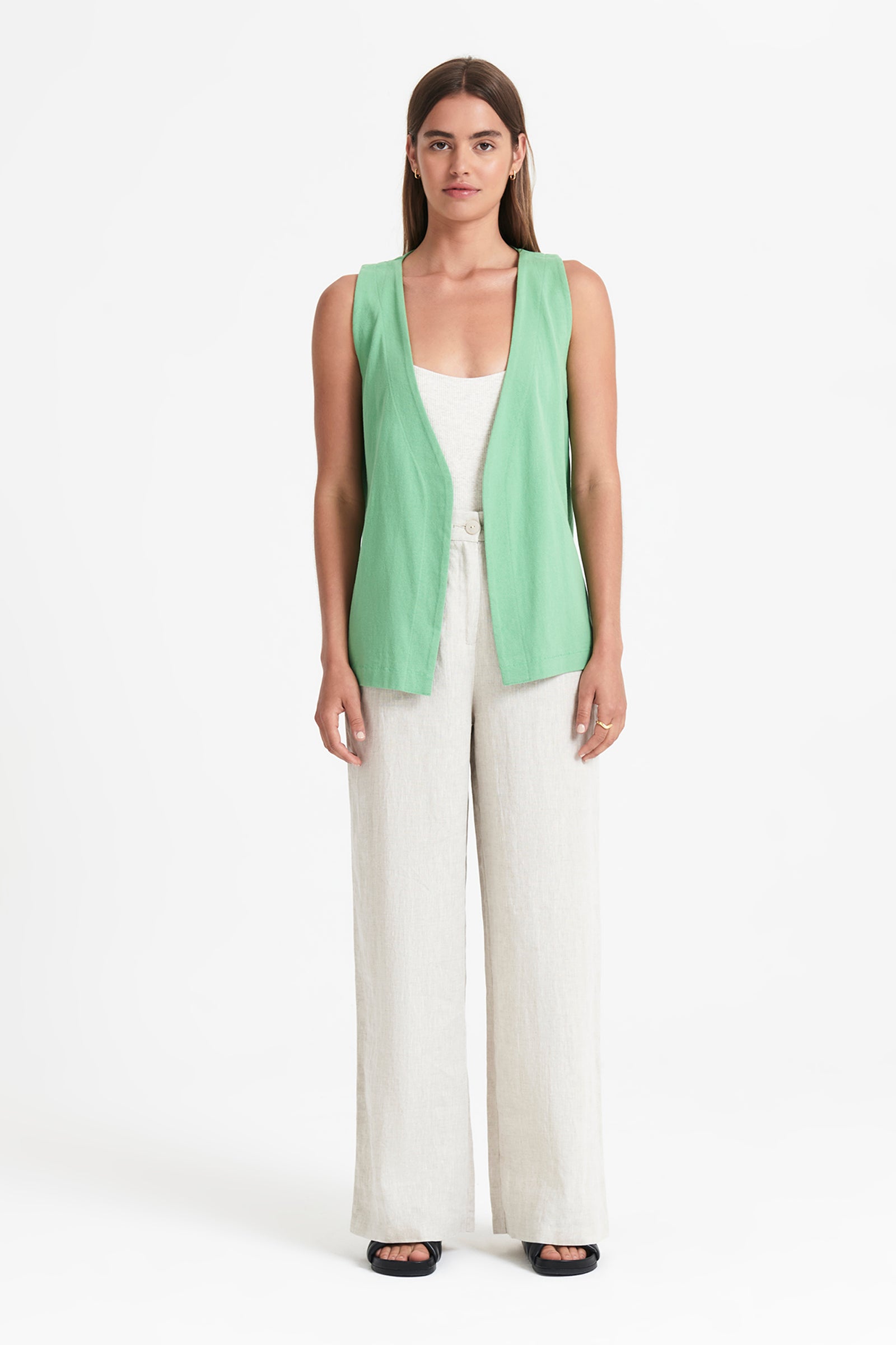Nude Lucy Fes Wrap Top In a Green Clover Colour