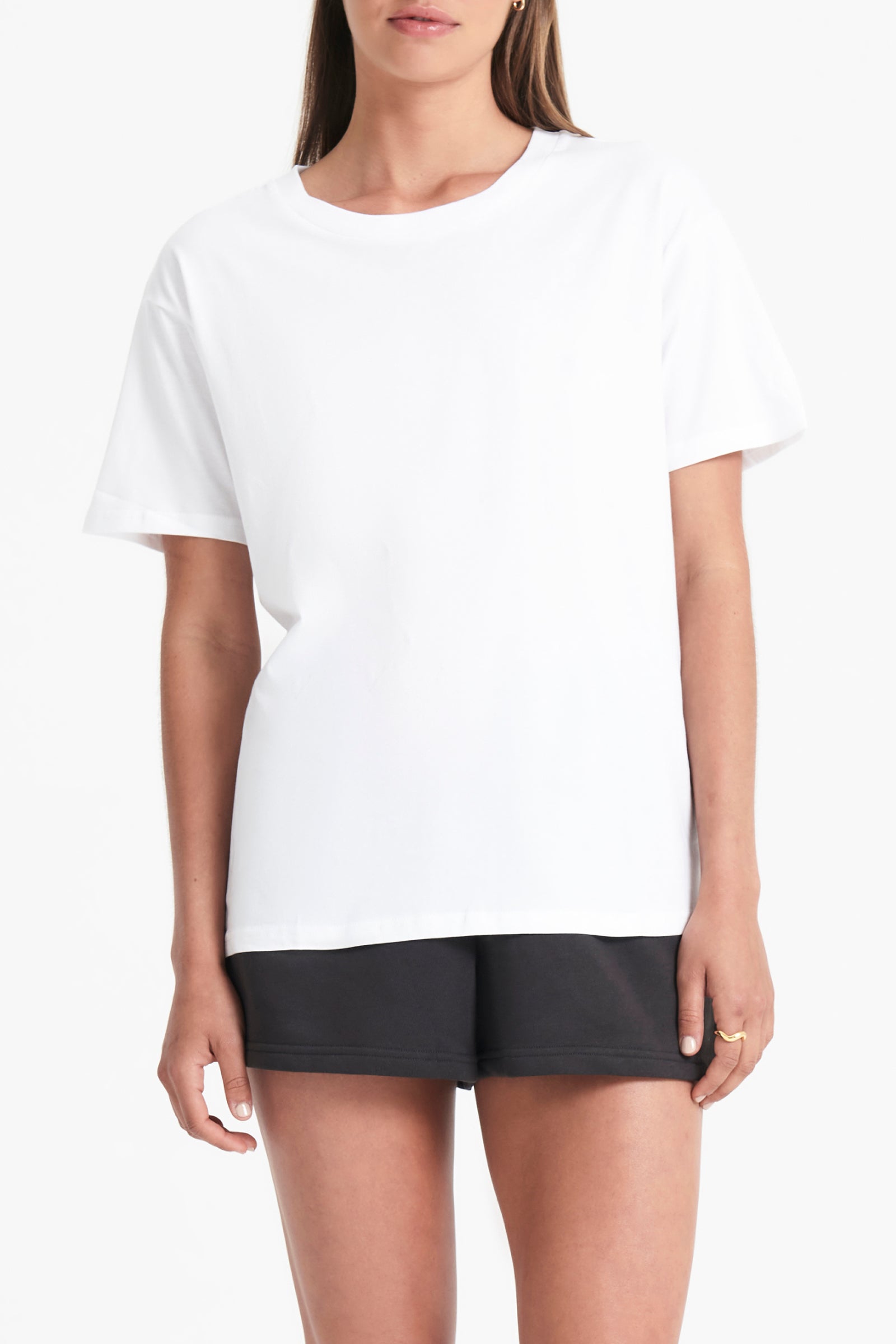 Nude Lucy Frankie Organic Boyfriend Tee In White 