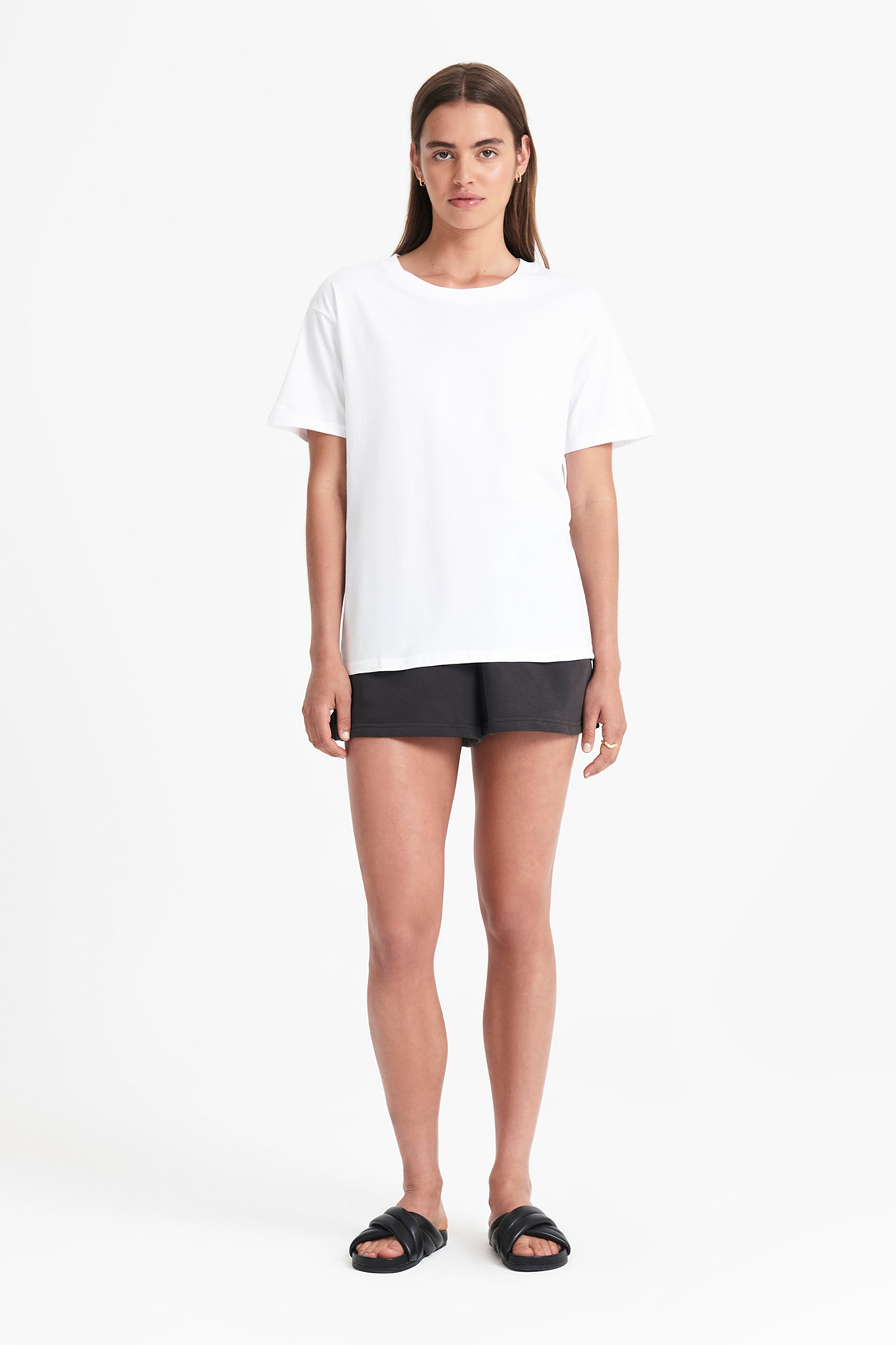 Nude Lucy Frankie Organic Boyfriend Tee In White 