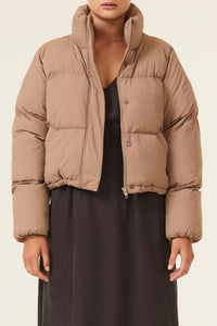 Nude Lucy Topher Puffer Jacket in a Brown Carob Colour