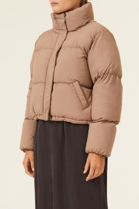 Nude Lucy Topher Puffer Jacket in a Brown Carob Colour