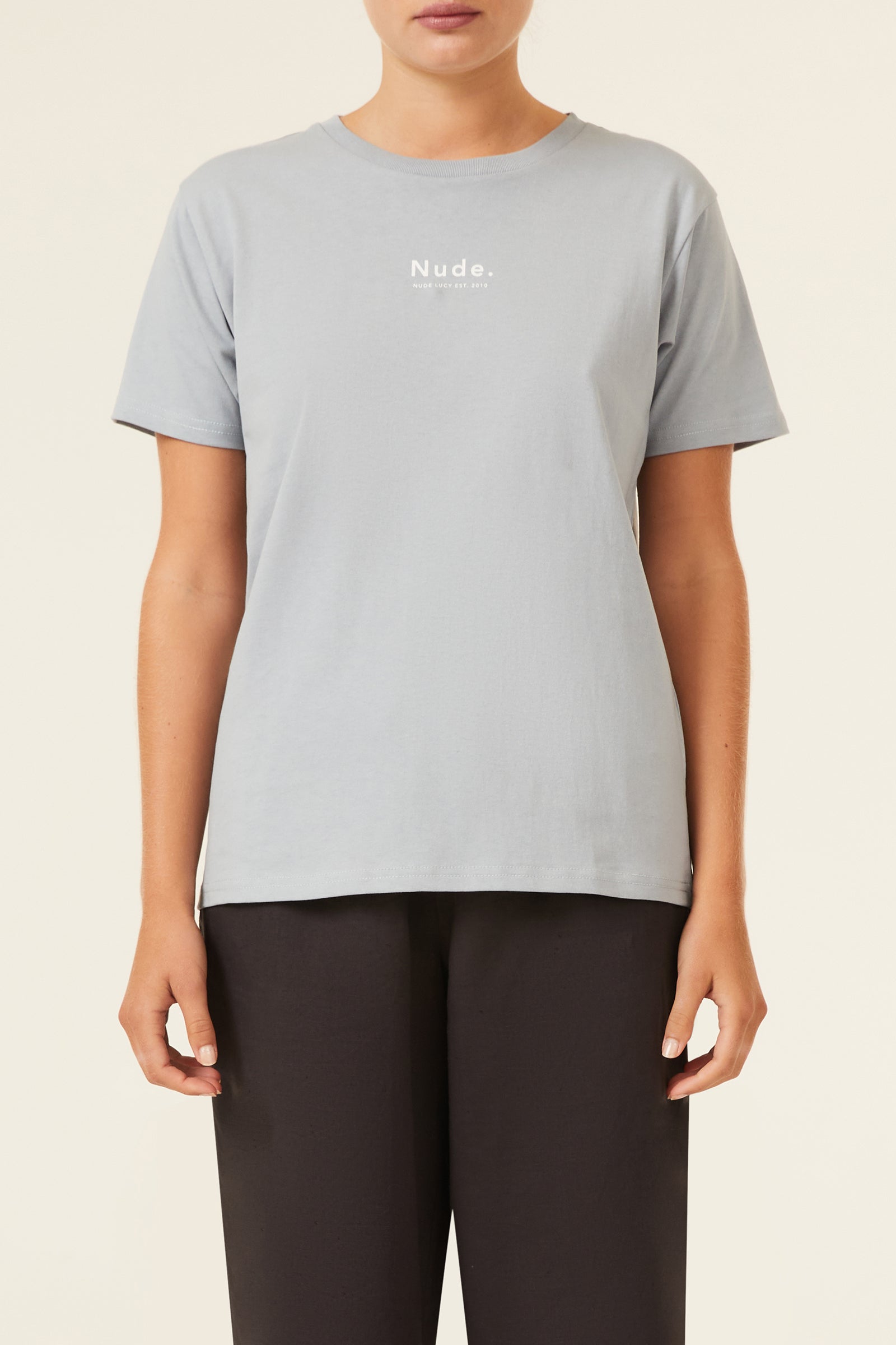 Nude Lucy Nude Organic Heritage Tee In A Green & Blue Toned Marine Colour 