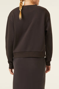 Nude Lucy Nude Heritage Sweat in a Dark Grey In a Brown Coal Colour