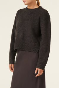 Nude Lucy Finley Knit in a Dark Grey In a Brown Coal Colour