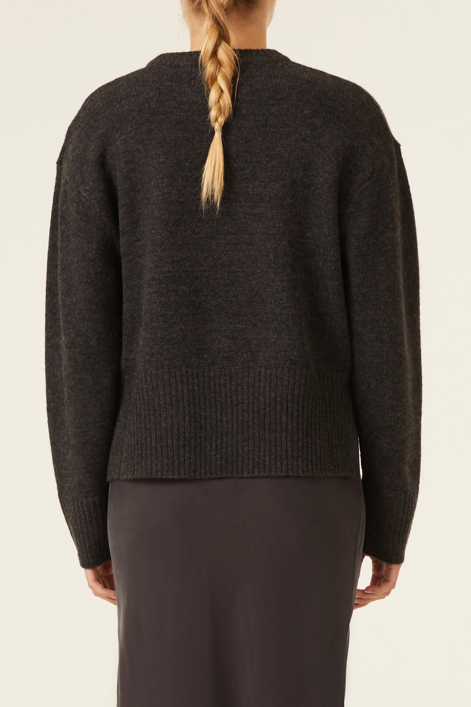 Nude Lucy Finley Knit in a Dark Grey In a Brown Coal Colour