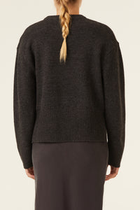 Nude Lucy Finley Knit in a Dark Grey In a Brown Coal Colour