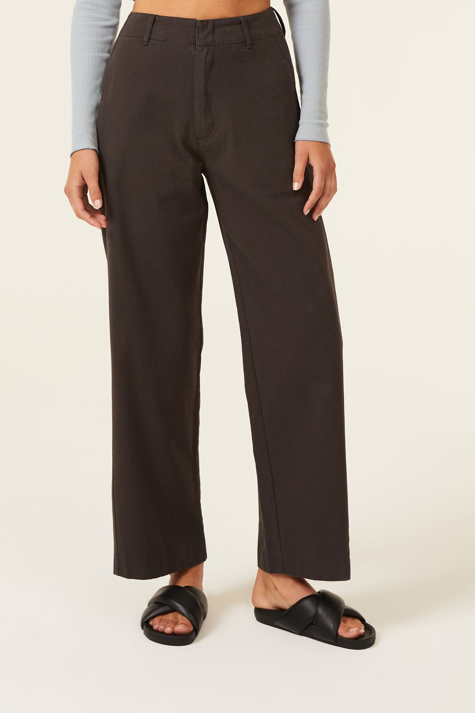 Nude Lucy Cooper Pant in a Dark Grey In a Brown Coal Colour