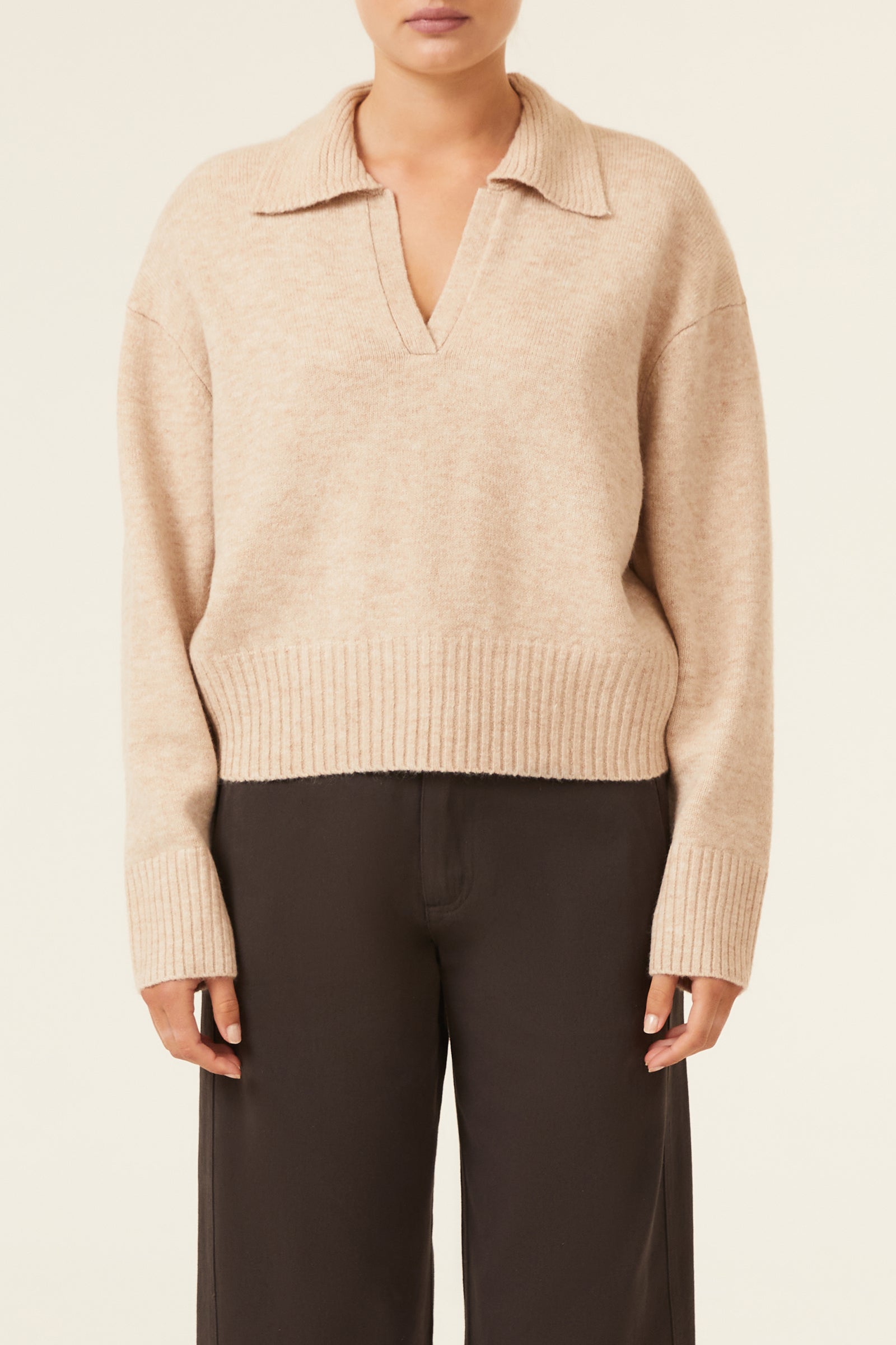 Nude Lucy Kinsley Rugby Knit In A Yellow Sand Colour 