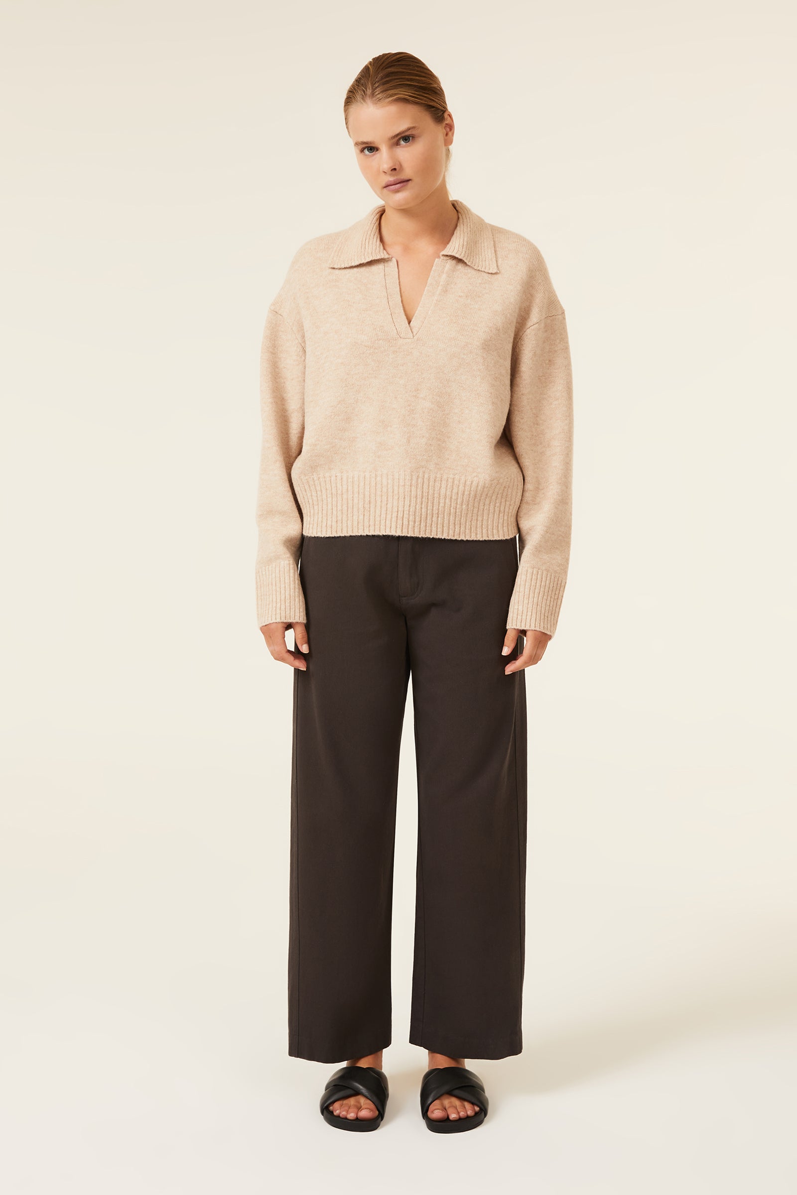 Nude Lucy Kinsley Rugby Knit In A Yellow Sand Colour 