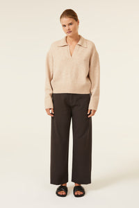 Nude Lucy Kinsley Rugby Knit In a Yellow Sand Colour