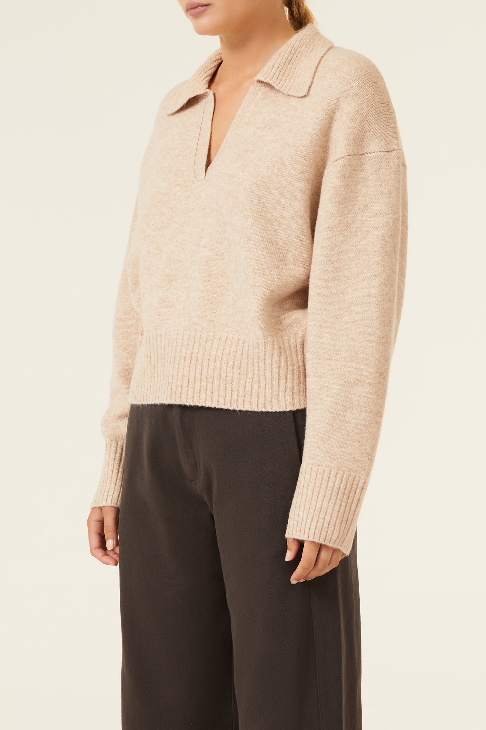 Nude Lucy Kinsley Rugby Knit In A Yellow Sand Colour 