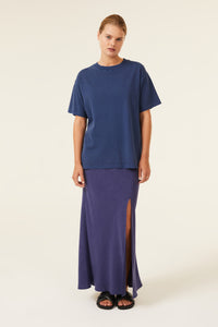 Nude Lucy Frankie Organic Washed Bf Tee in Sapphire