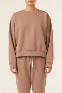 Nude Lucy Carter Classic Oversized Sweat in a Brown Carob Colour