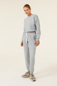 Nude Lucy Carter Classic Crop Sweat In a Green & Blue Toned Marine Colour