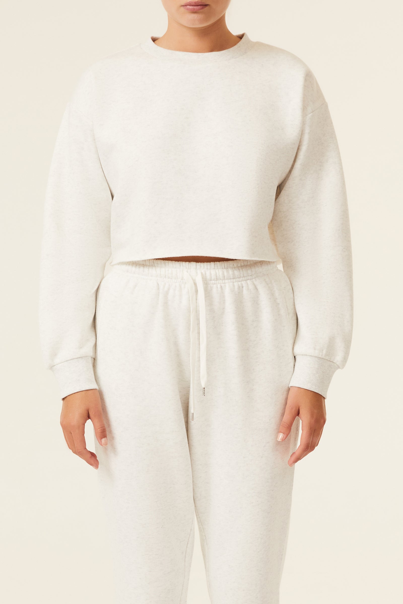 Nude Lucy Carter Classic Crop Sweat Snow Marle 