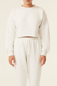 Nude Lucy Carter Classic Crop Sweat Snow Marle  
