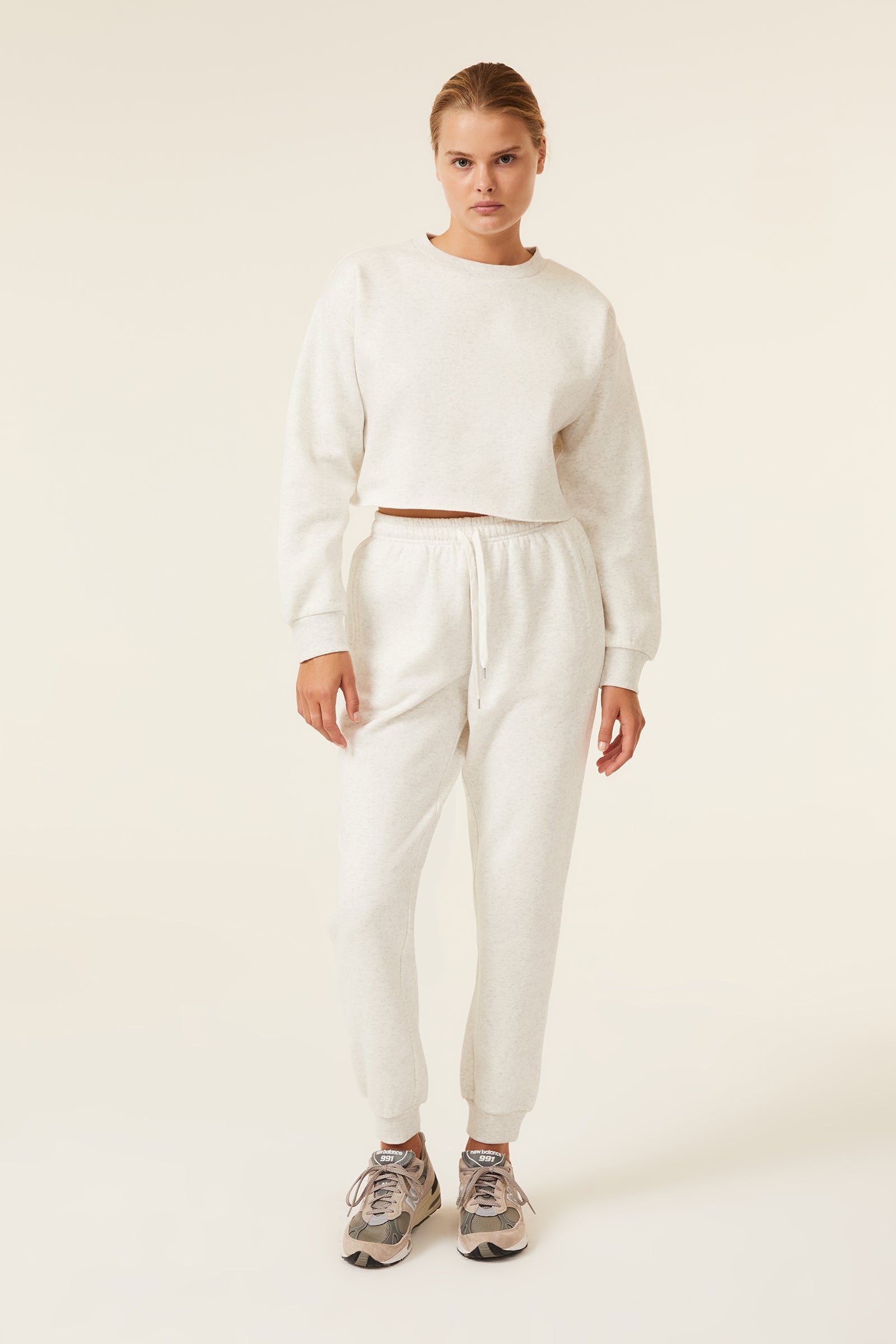 Nude Lucy Carter Classic Crop Sweat Snow Marle 