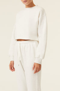 Nude Lucy Carter Classic Crop Sweat Snow Marle  