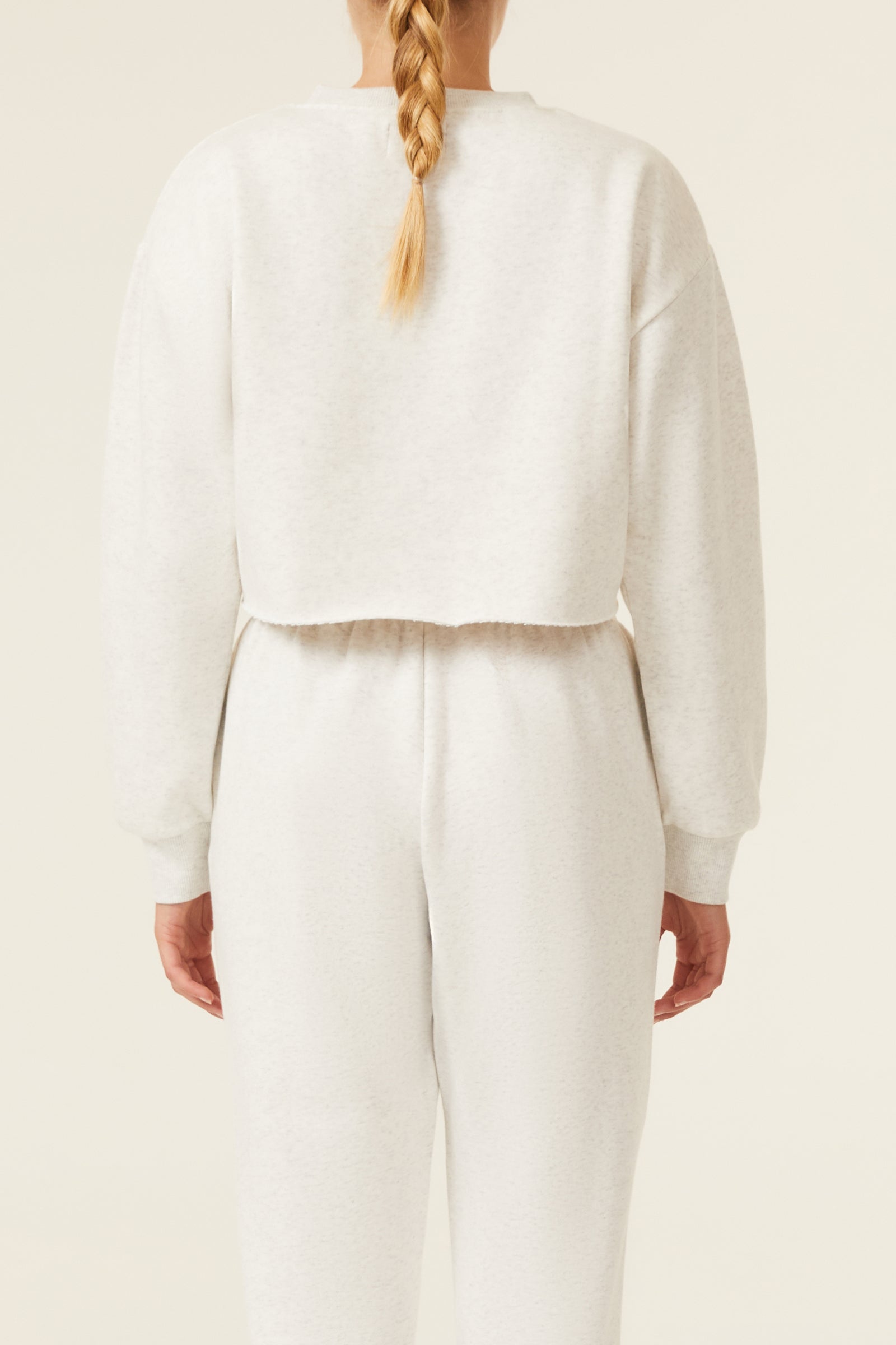 Nude Lucy Carter Classic Crop Sweat Snow Marle 