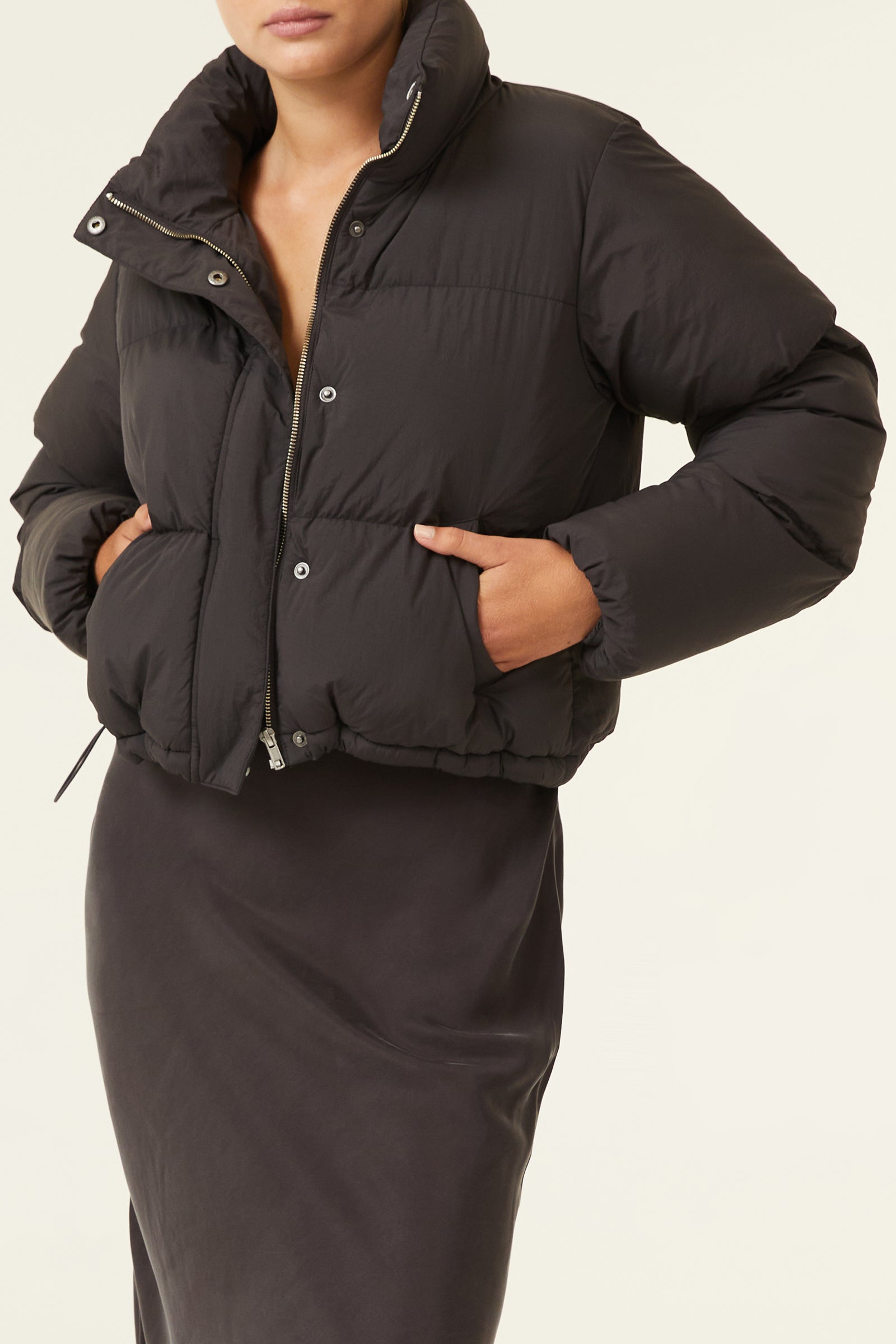 Shop Topher Puffer Jacket in Coal Nude Lucy