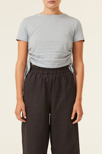Nude Lucy Rowan Organic Drawstring Tee In a Green & Blue Toned Marine Colour