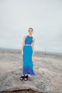 Nude Lucy Ari Cupro Skirt in a Bright Blue Pacific Colour