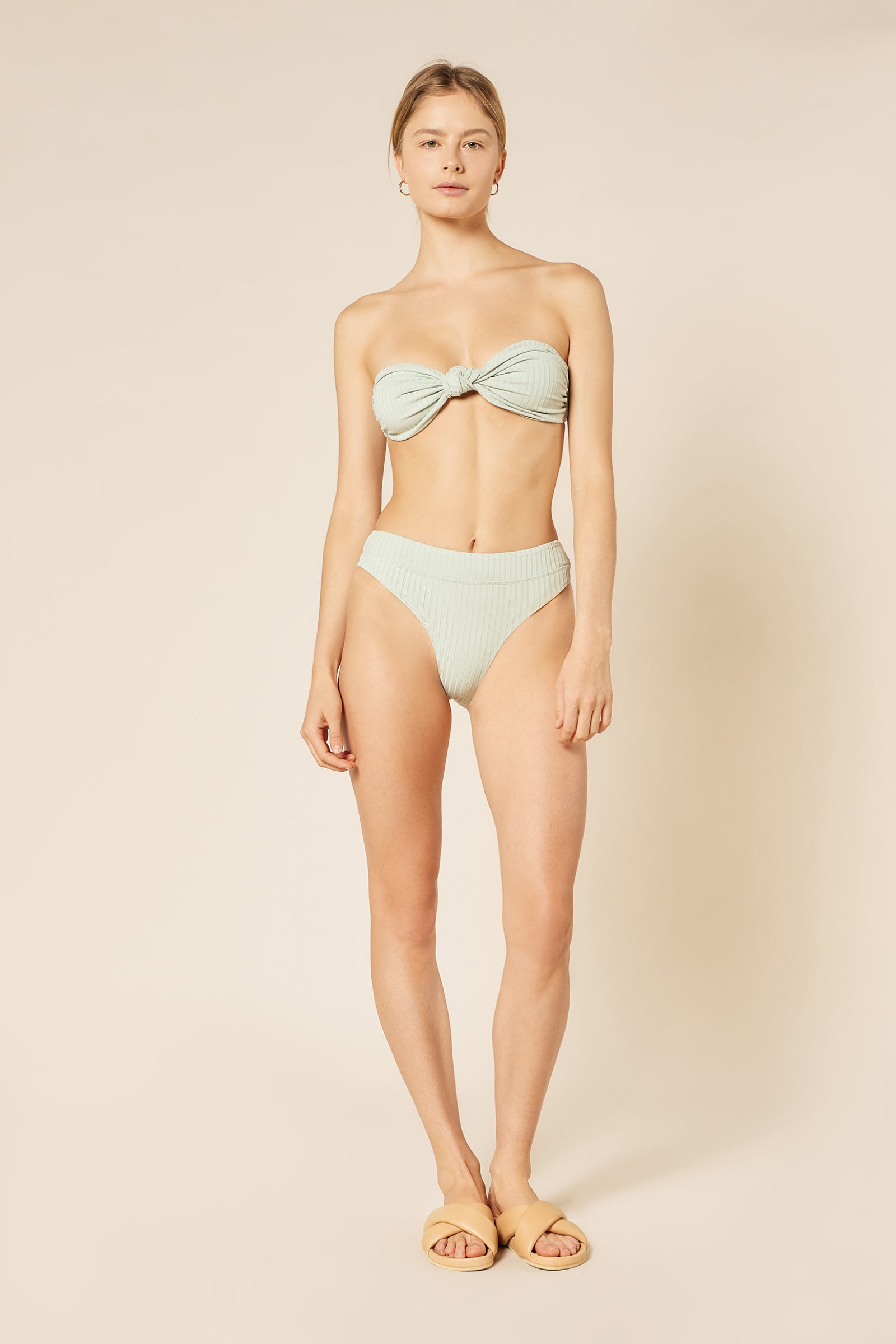Nude Lucy Classic High Waist Bikini Brie In Aqua 