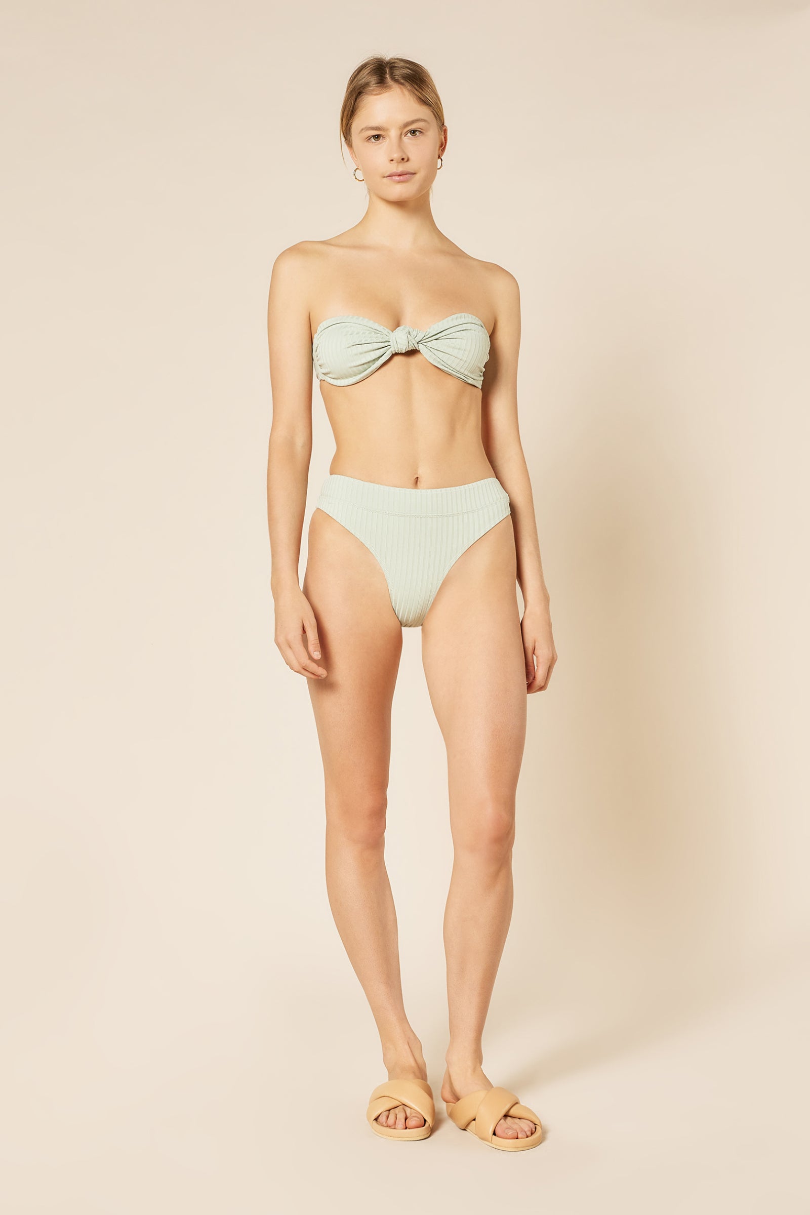 Nude Lucy Classic Knot Front Top In Aqua 