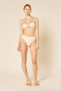 Nude Lucy Blair Knot Front Bikini Top In a Marble Print