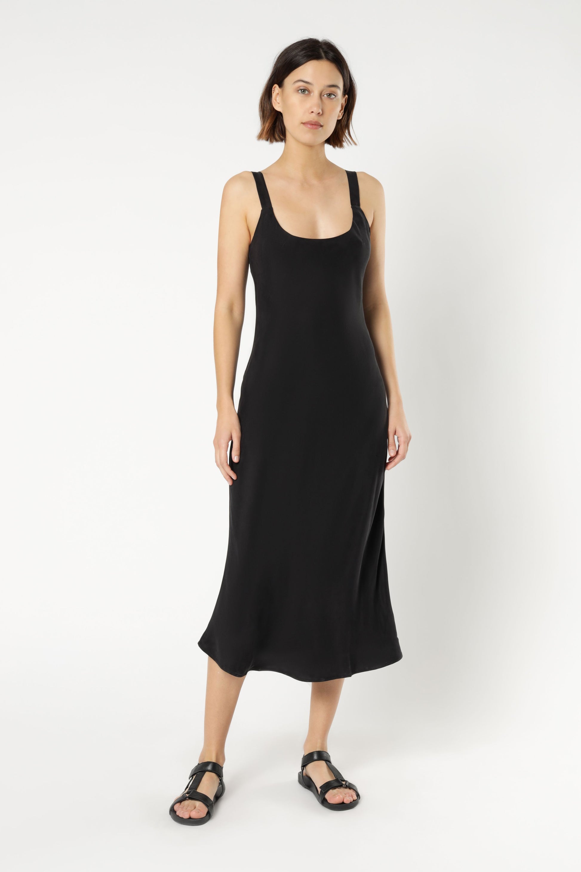 Nude Lucy Esme Cupro Slip Dress Black Dress 