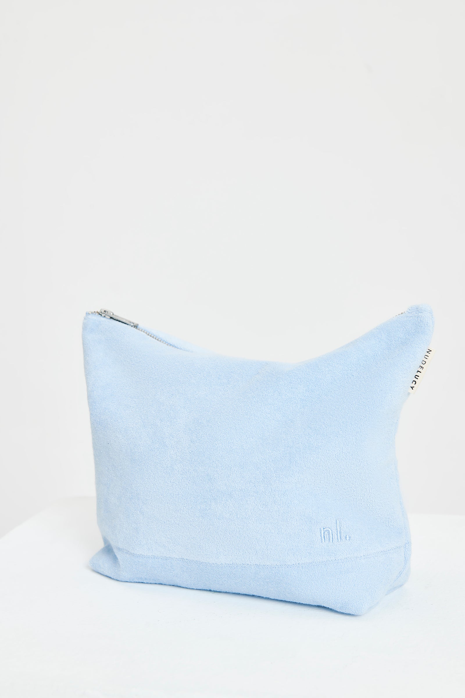 Nude Lucy Nude Terry Cosmetics Bag In A Blue Sky Colour 