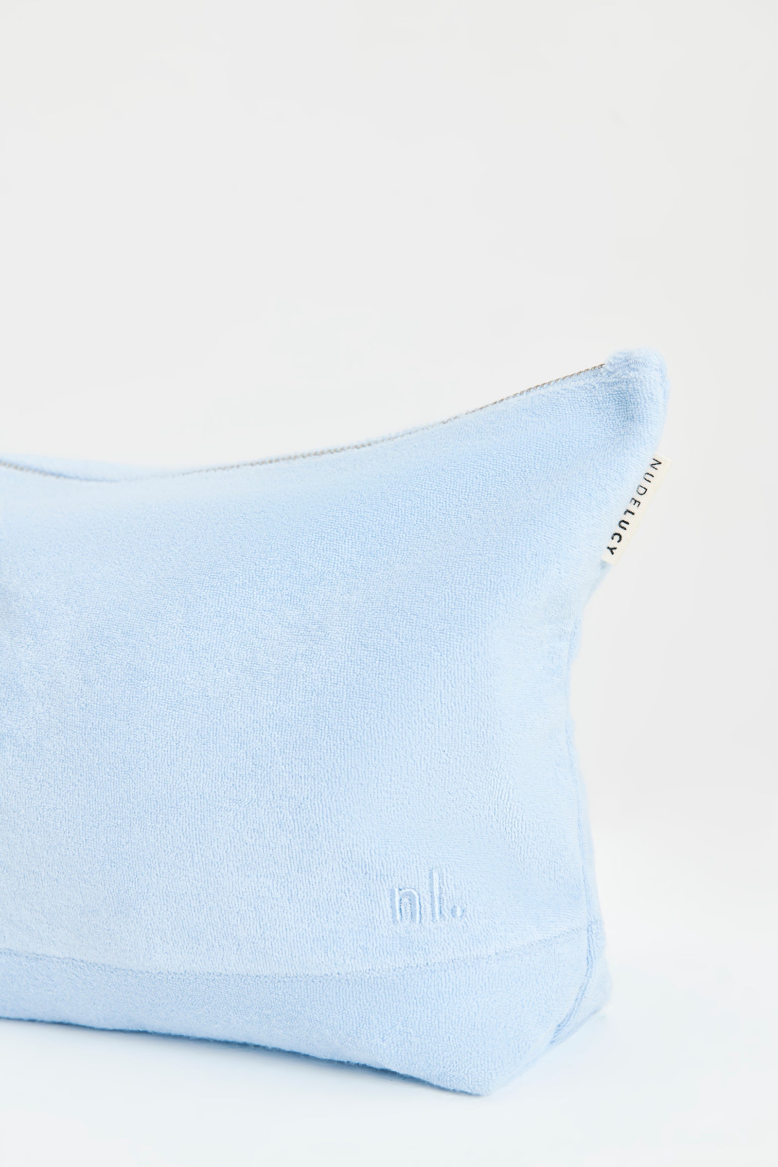 Nude Lucy Nude Terry Cosmetics Bag In A Blue Sky Colour 